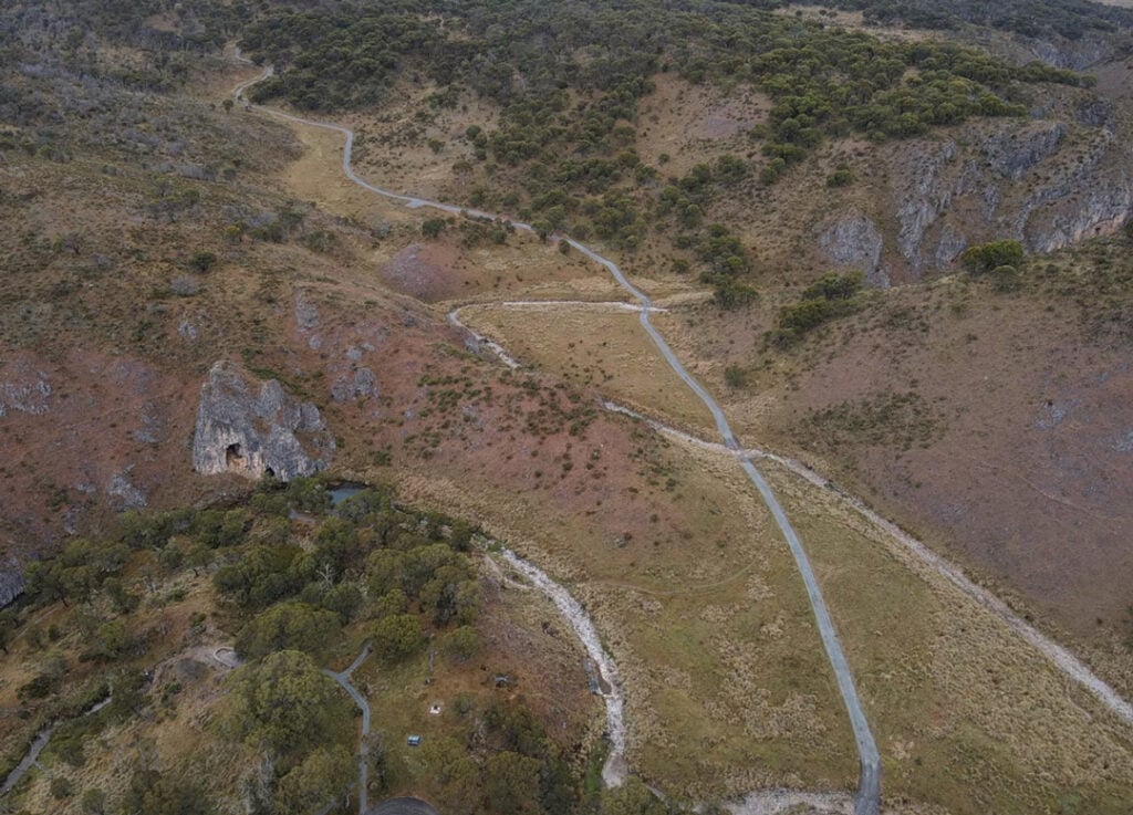 blue waterholes aerial view