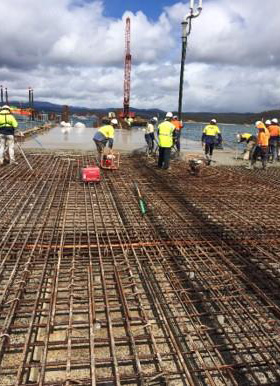 eden breakwater wharf concreting slab