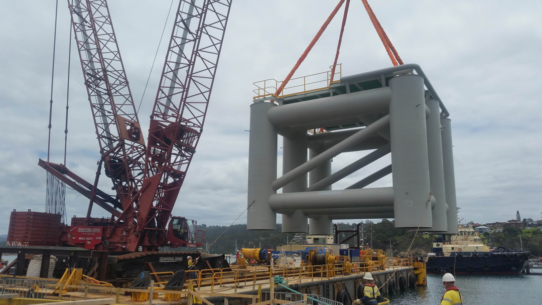 eden breakwater wharf transferring precast bridge
