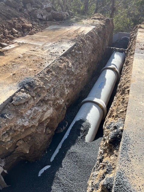installation of reinforced concrete culvert pipe (rcp) with gravel backfill for the guthega rd drf