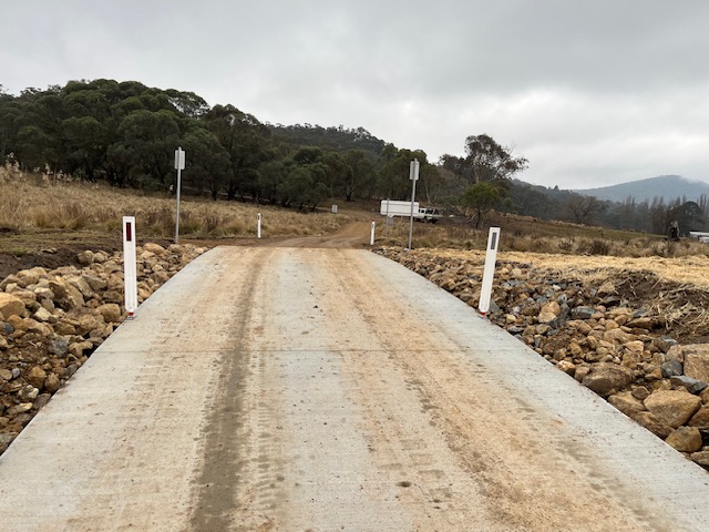 recently constructed concrete ford at the springs crossing project